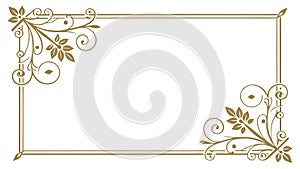 Ornate Rectangular Frame with Elegant Swirling Floral Design, vector design Generative AI