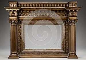 Ornate rectangular frame featuring classical architectural