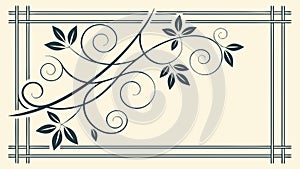 Ornate Rectangular Frame with Floral Vines Vector, vector design Generative AI