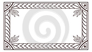 Ornate Rectangular Frame with Intricate Corner Details, vector design Generative AI