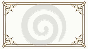 Ornate Rectangular Frame with Intricate Corner Scrolls, vector design Generative AI