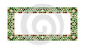 Ornate Rectangular Frame with Intricate Mosaic Pattern, vector design Generative AI