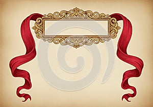 An ornate rectangular frame with intricate