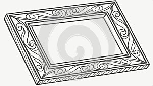 Ornate rectangular frame with intricate scrolling patterns design element vector design Generative AI