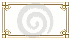 Ornate Rectangular Frame with Traditional Geometric Pattern, vector design Generative AI