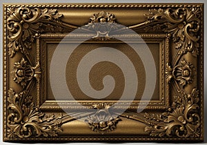 Ornate rectangular picture frame with an intricate design,