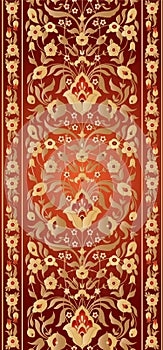 Ornate red and gold floral ornament