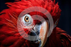 Ornate Red parrot head vivid. Generate Ai