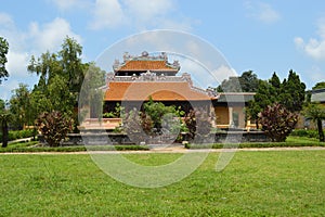 Ornate royal building, The Citadel, Hue Vietnam 