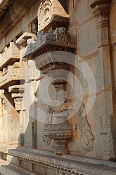 Ornate Sculpture , Ranga Mantapa at Vittala Temple. Hampi, near Hospete, Karnataka, India