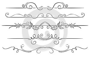 Ornate set of borders on a white background. Hand drawing