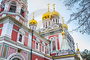 Ornate Shipka Memorial orthodox Church in the Balkans, Bulgaria