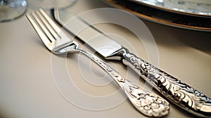 ornate silver flatware