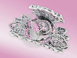 Ornate Silver Hair Clip Broach