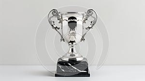 The ornate silver trophy.AI generated image