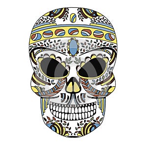 The ornate skull style zentangl, doodle
