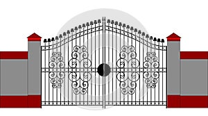 Ornate smart forged iron gate