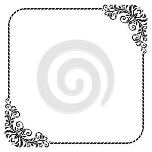 Ornate square black frame.