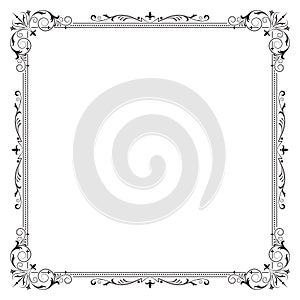 Ornate square black frame.