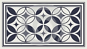 Ornate Square Geometric Tile Pattern, vector design Generative AI