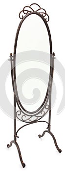 Ornate Standing Mirror Over White