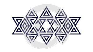 Ornate Star of David Geometric Pattern Decorative Border, vector design Generative AI
