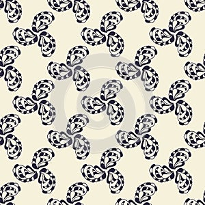 Ornate texture, abstract hand drawing. The composition of the three elements. Seamless vector background