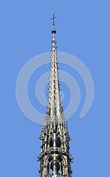 Ornate tower of the Notre Dame, Paris, France