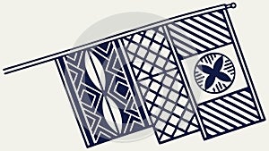 Ornate Tribal Banner with Geometric Patterns Vector, vector design Generative AI