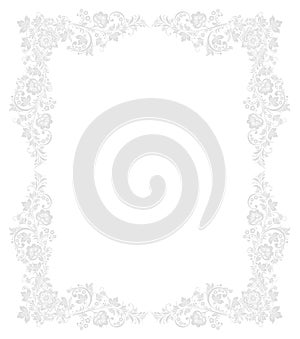 Ornate vector floral frame in Russian