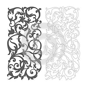 Ornate vector floral pattern for cutting