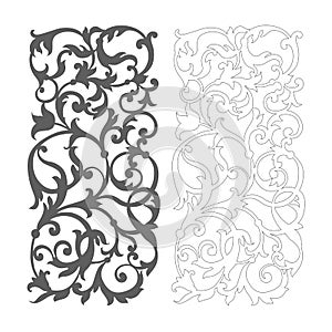 Ornate vector floral pattern for cutting photo