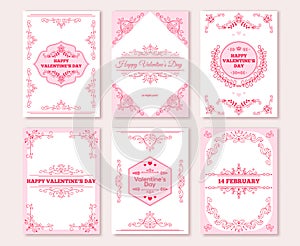 Ornate vertical Valentine`s Day cards