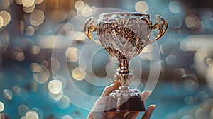 The ornate victory trophy.AI generated image