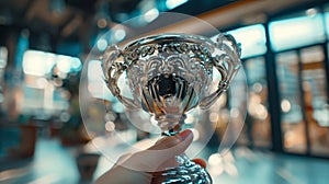 The ornate victory trophy.AI generated image