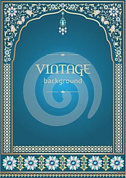 Ornate vintage background, template for design