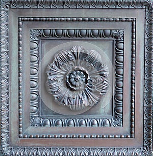 Ornate vintage bronze door panel.