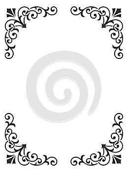 Ornate vintage frame. Elegant decorative corner template