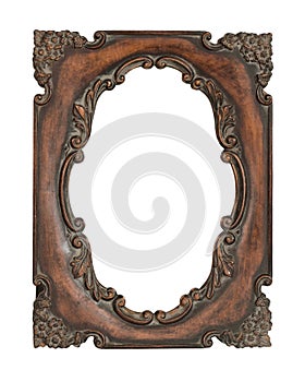 Ornate vintage frame over white background