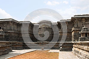 Ornate wall panel relief Hoysaleshwara temple