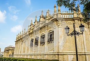 An ornate wall in Seville, Spain