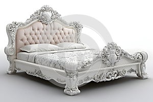 Ornate White Bed Frame
