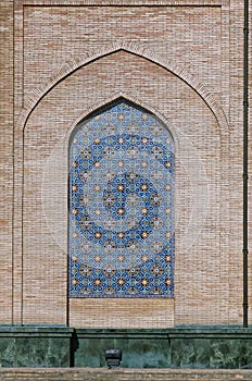 Ornate window niche in the wall, Uzbekistan