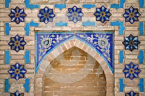 Ornate window niche in the wall, Uzbekistan