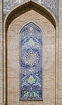 Ornate window niche in the wall, Uzbekistan