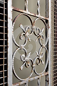 Ornate wrought iron grate