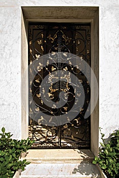 Ornate Wrought Iron Metal Doorway photo