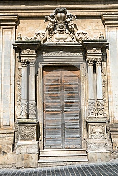 Ornated door seen in Caltagirone, Sicily