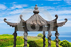 Ornated roof of asian-style pavilion, alcove