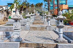 Ornated staircase in Chinatown of Incheon, Republic of Korea